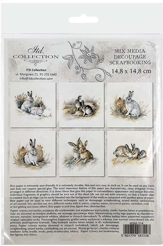 Rabbits - rice paper set | Crafty Wizard