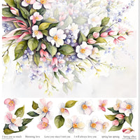 11.8" x 12.1" paper pad - Spring Bouquet