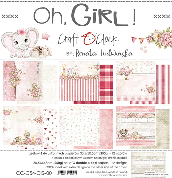 12" x 12" paper pad - Oh Girl