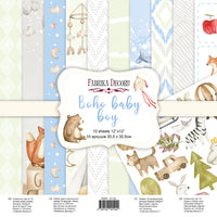 12" x 12" paper pad - Boho baby boy