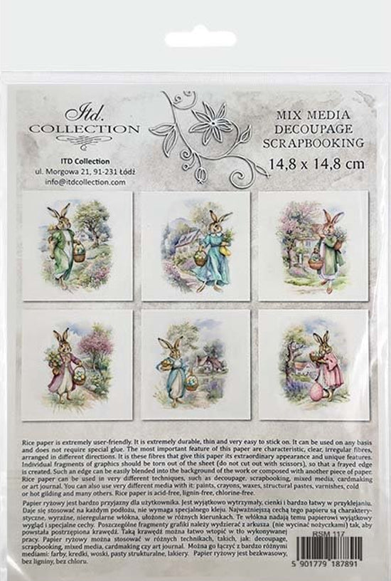 Easter Rabbits 1 - rice paper set | Crafty Wizard