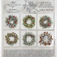 Christmas Wreaths 1 - rice paper set