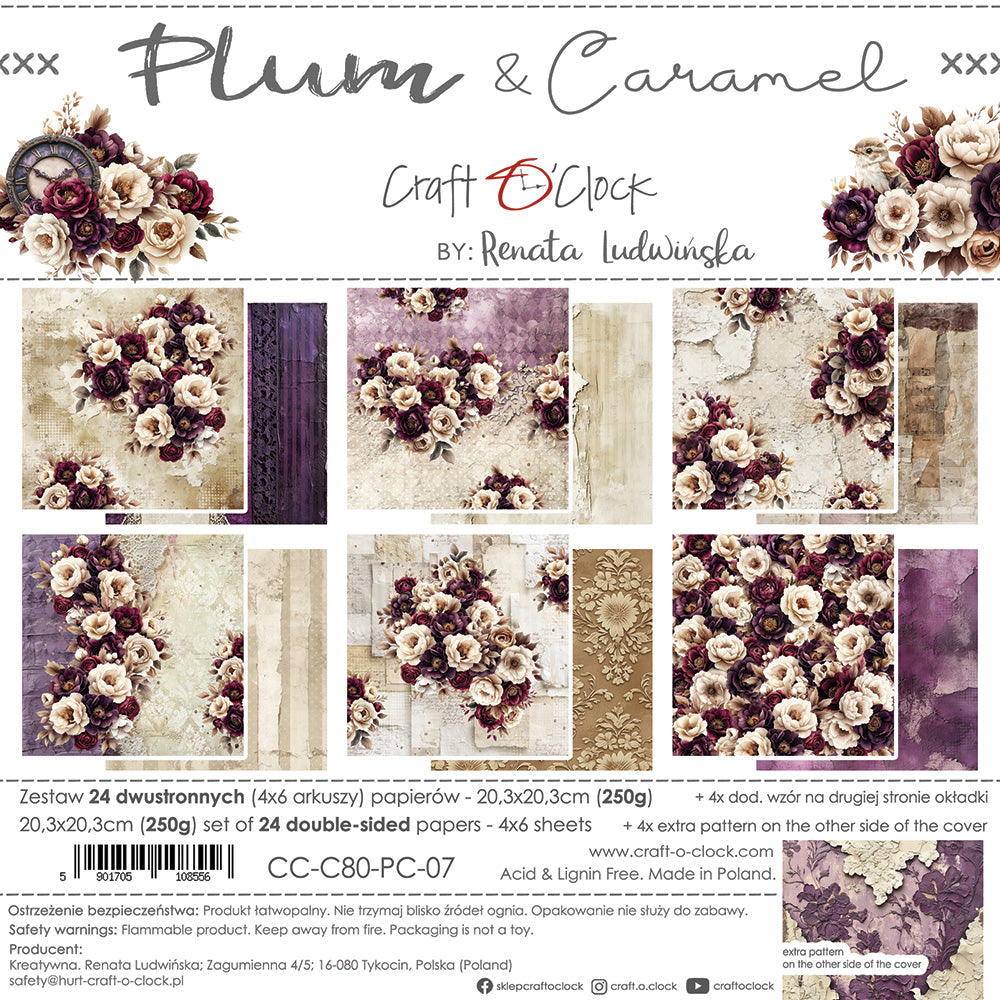 8" x 8" paper pad - Plum & Caramel