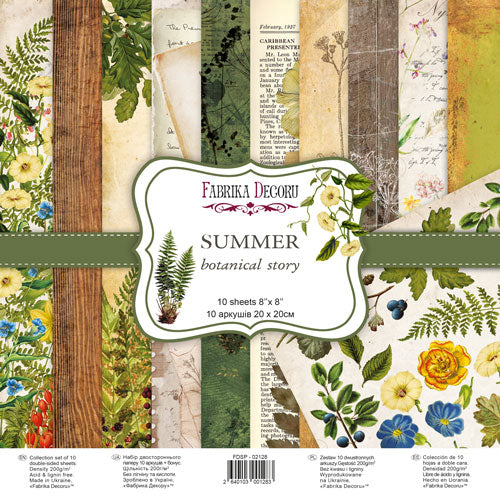 8" x 8" paper pad - Summer Botanical Story