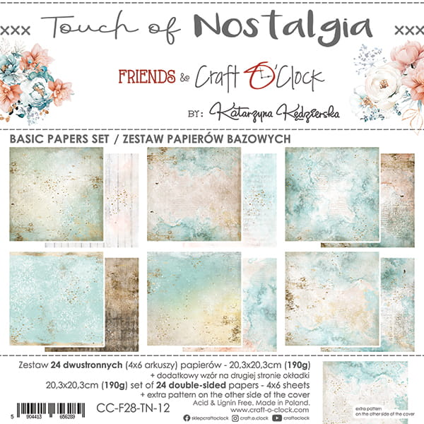 8" x 8" paper pad - Touch of Nostalgia Backgrounds