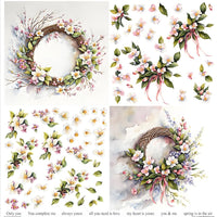 11.8" x 12.1" paper pad - Spring Wreath