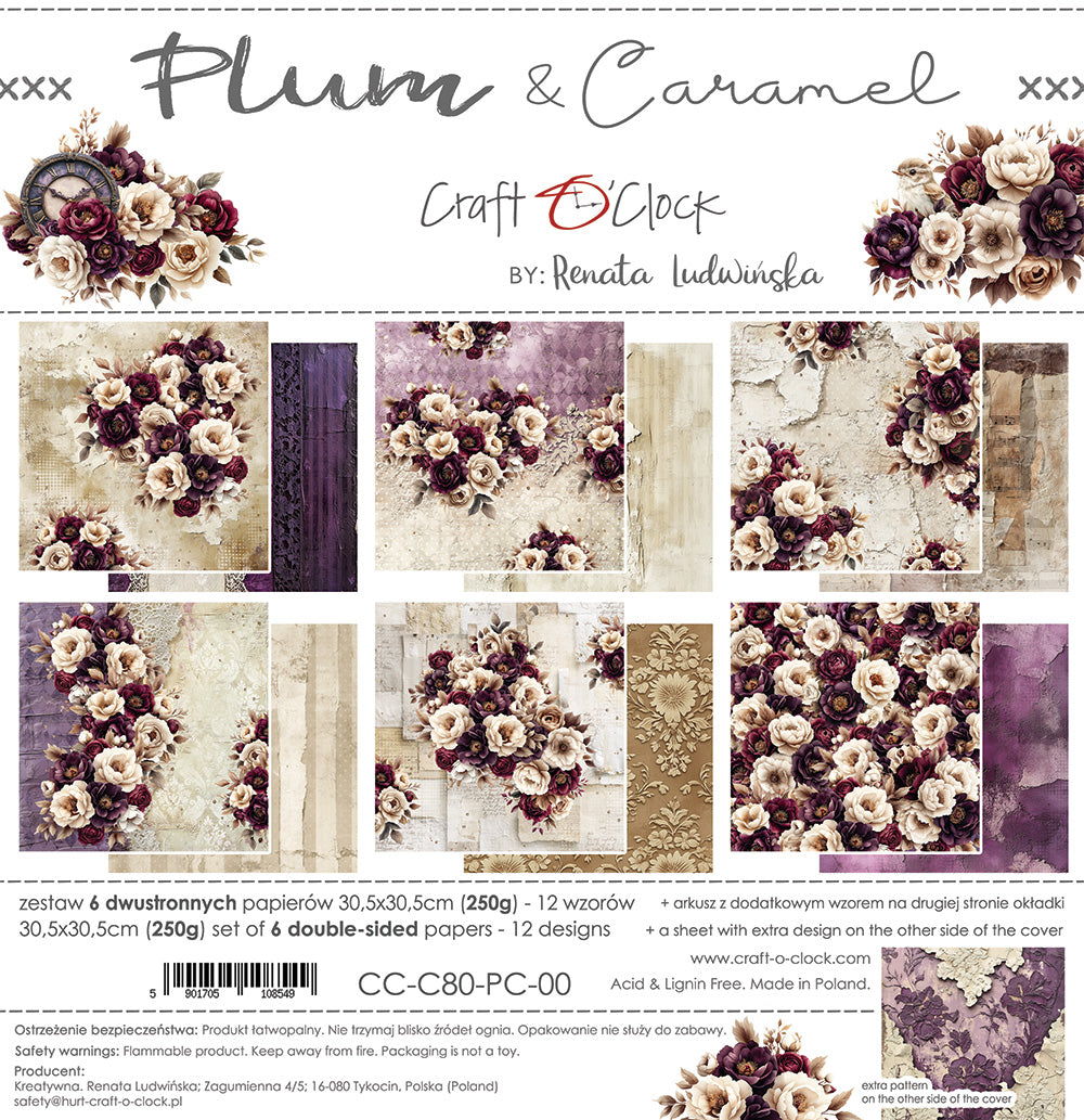 12" x 12" paper pad - Plum & Caramel