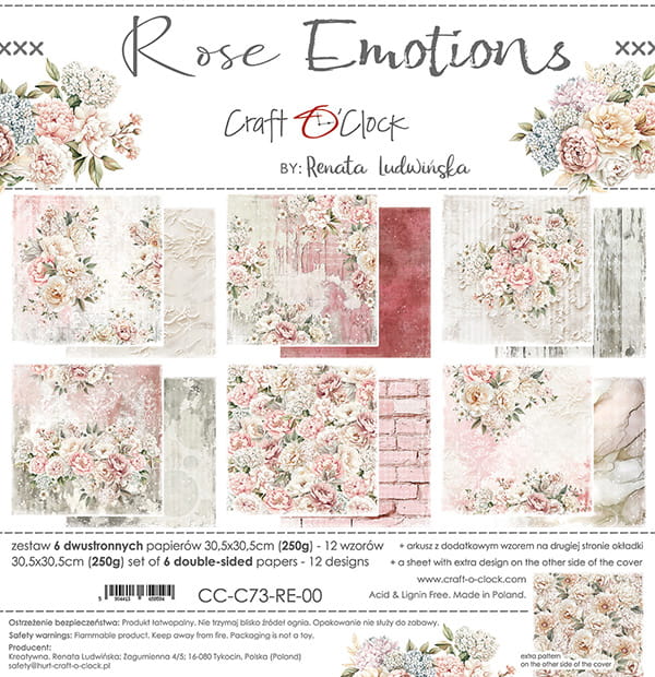 12" x 12" paper pad - Rose Emotions