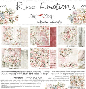 12" x 12" paper pad - Rose Emotions