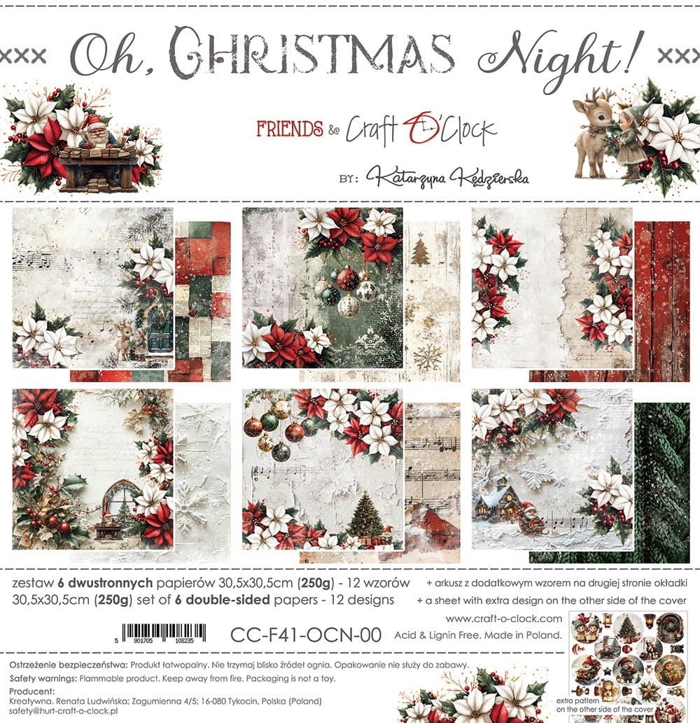 12" x 12" paper pad - Oh Christmas Night