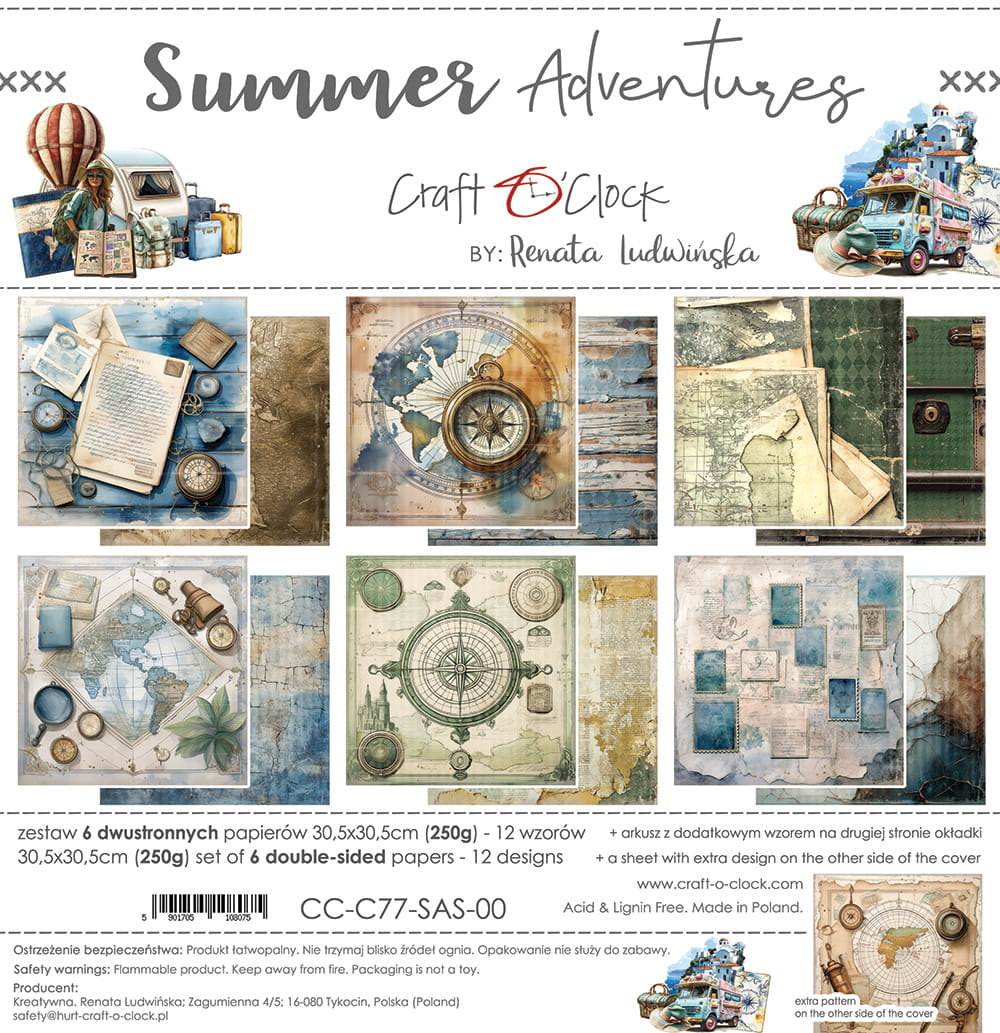 12" x 12" paper pad - Summer Adventures