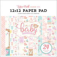 12" x 12" paper pad - Hello Baby It's a Girl