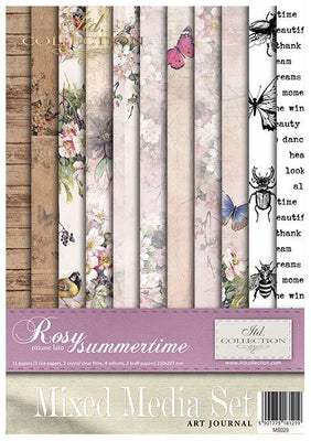 Rosy Summertime -  Mixed media set