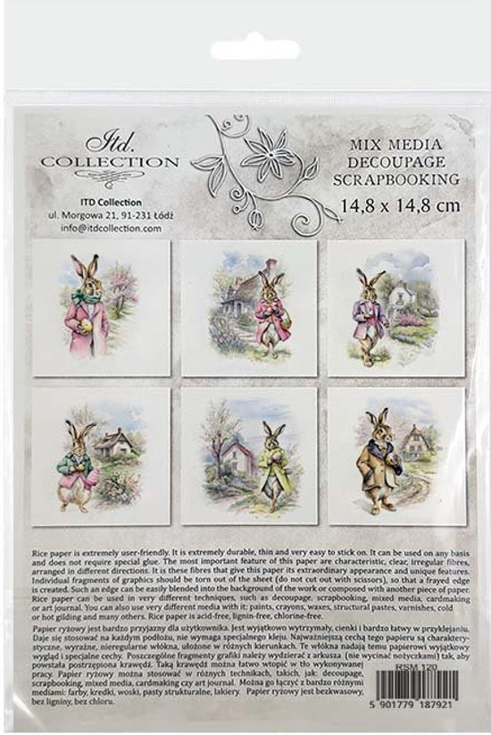 Easter Rabbits 4 - rice paper set | Crafty Wizard