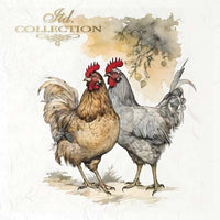 Roosters 1 - rice paper set