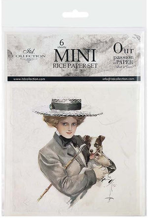 Retro Portraits with Dogs - rice paper set