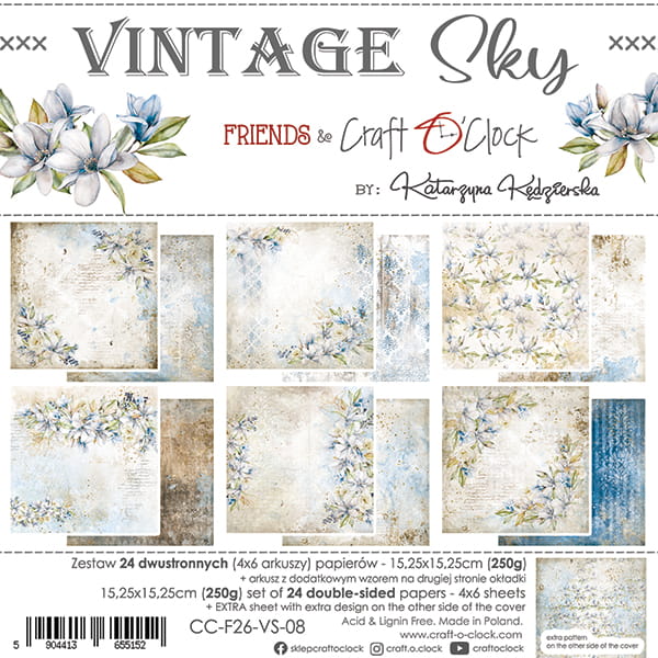 6" x 6" paper pad - Vintage Sky