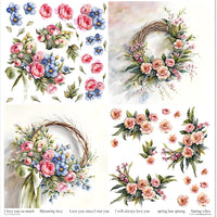 11.8" x 12.1" paper pad - Spring Wreath