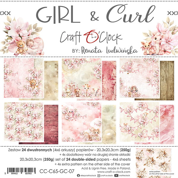 8" x 8" paper pad - Girl & Curl