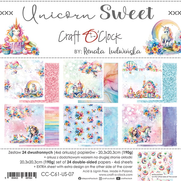 8" x 8" paper pad - Unicorn Sweet