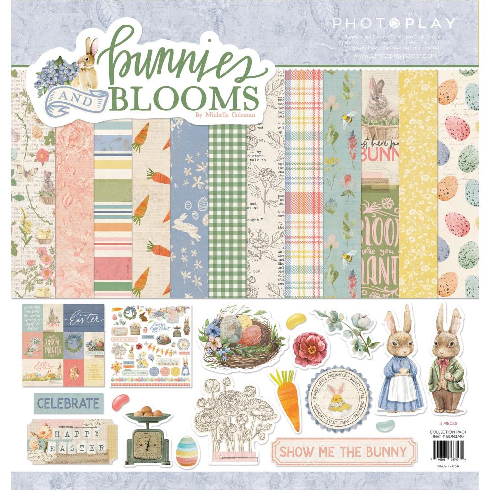 12" x 12" paper pad - Bunnies & Blooms