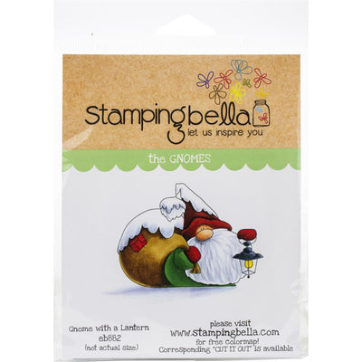 Stamping Bella Gnome with a Lantern - Rubber Stamp Set