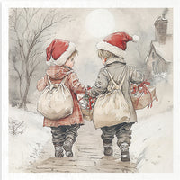 Kids at Winter 6 - rice paper set