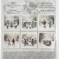 Kids at Winter 5 - rice paper set