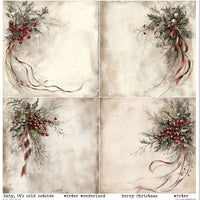 11.8" x 12.1" paper pad - Winter's Tale in Red