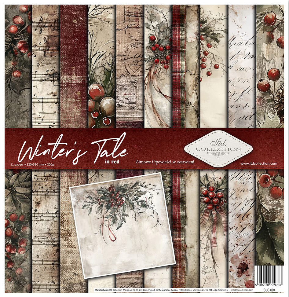11.8" x 12.1" paper pad - Winter's Tale in Red