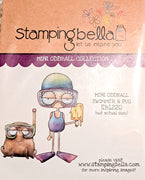 Stamping Bella  - Mini Oddball Swimmer & Pug - Rubber Stamp Set