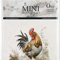 Roosters 1 - rice paper set