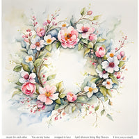 11.8" x 12.1" paper pad - Spring Wreath