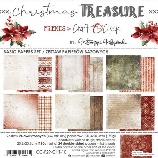 8" x 8" paper pad - Christmas Treasure Backgrounds