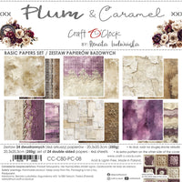 8" x 8" paper pad - Plum & Caramel Backgrounds