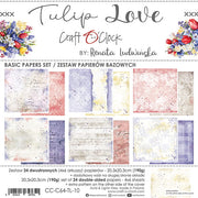 8" x 8" paper pad - Tulip Love Backgrounds