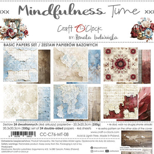 8" x 8" paper pad - Mindfulness Time Backgrounds