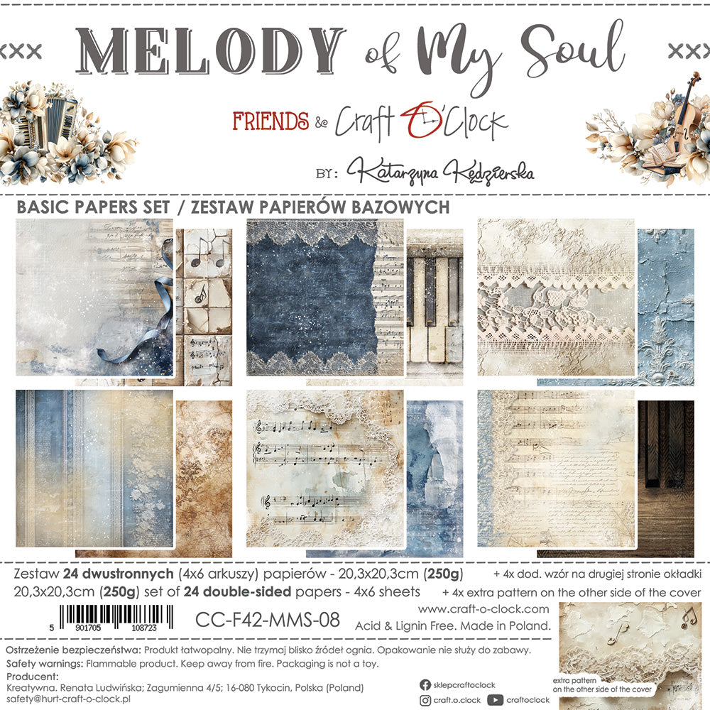 8" x 8" paper pad - Melody of My Soul Backgrounds