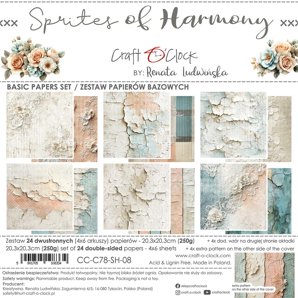 8" x 8" paper pad - Sprites of Harmony Backgrounds