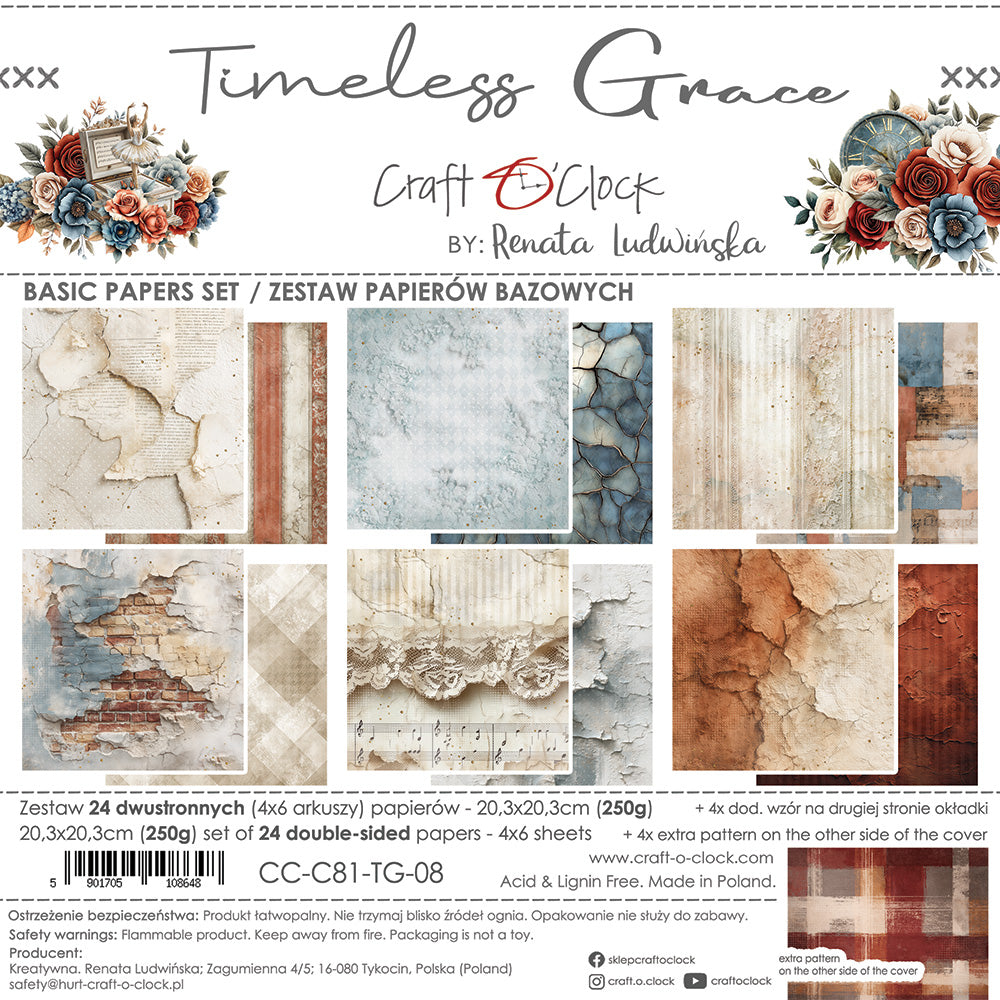 8" x 8" paper pad - Timeless Grace Backgrounds