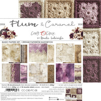 8" x 8" paper pad - Plum & Caramel Backgrounds