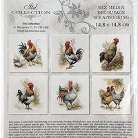 Roosters 1 - rice paper set
