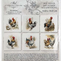 Roosters - rice paper set