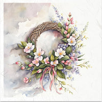 Spring Wreath 1 - rice paper set