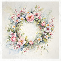 Spring Wreath 2 - rice paper set