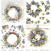 11.8" x 12.1" paper pad - Spring Wreath