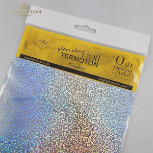 Metallic foil Termoton - glitter silver