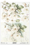 White Flowers - rice paper set