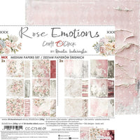 8" x 8" paper pad - Rose Emotions Backgrounds and Basic Mix Set