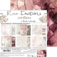 8" x 8" paper pad - Rose Emotions Backgrounds and Basic Mix Set